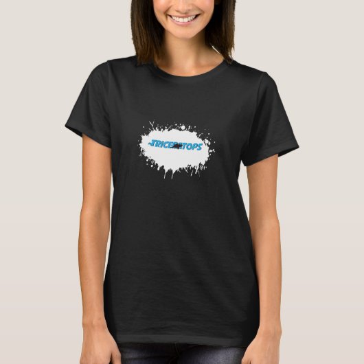 トリケラトプス動物おもしろいスプラッシュ Tシャツ (正面)