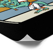 トリケラトプス恐竜かわいいサンタプリヒストリックキリスト ポスター (角)