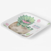 トリケラトプス恐竜の女の子ベビーシャワー ペーパープレート (傾斜あり)