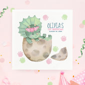 トリケラトプス恐竜ガール1st誕生日パーティー スタンダードカクテルナプキン