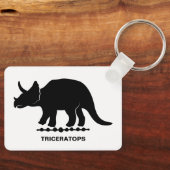 トリケラトプス恐竜シルエットキーチェーン キーホルダー (正面)