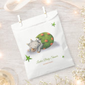 トリケラトプス恐竜ハッチニュートラルベビーシャワー フェイバーバッグ (クリップ留めされた状態)