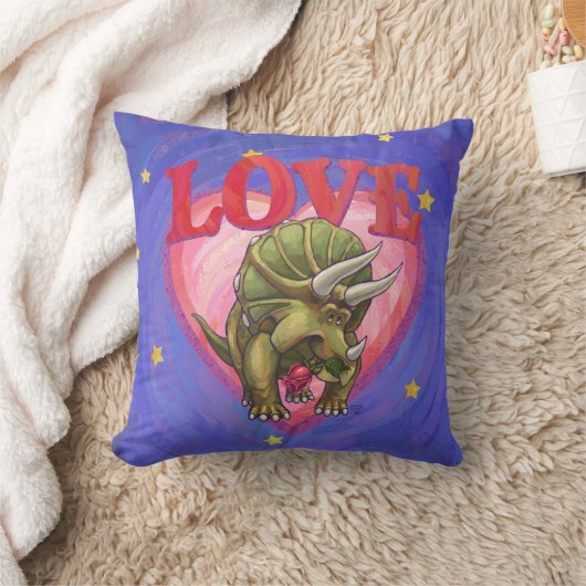 トリケラトプス愛パーソナライズされたメッセージ枕 クッション (ブランケット)