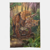 トリケラトプス森林 キッチンタオル (縦)