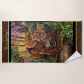 トリケラトプス森林 ビーチタオル (正面)