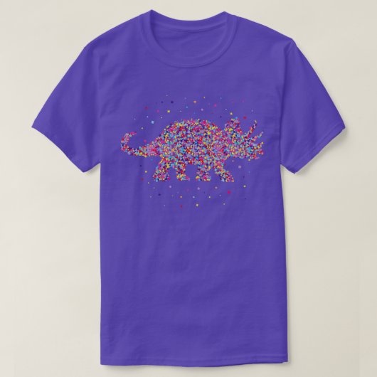 トリケラトプス草食恐竜ディノ Tシャツ (デザイン正面)