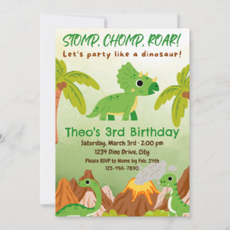 トリケラトプス誕生日招待状 招待状