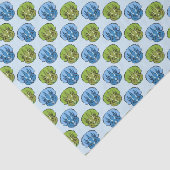 トリケラトプス青と緑のかわいい恐竜のパターン 薄葉紙 (詳細)