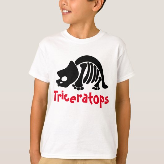トリケラトプス骨格 Tシャツ (正面)