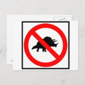 トリケラトプス・ハイウェイ標識恐竜禁止 ポストカード (正面/裏面)