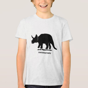 トリケラトプス 恐竜 シルエット トライブレンドTシャツ