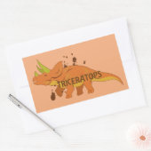 トリケラトプス 長方形シール (封筒)