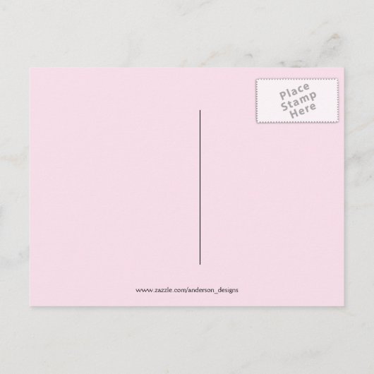 トリケラトプピンクかわいらしの恐竜 ポストカード (裏面)