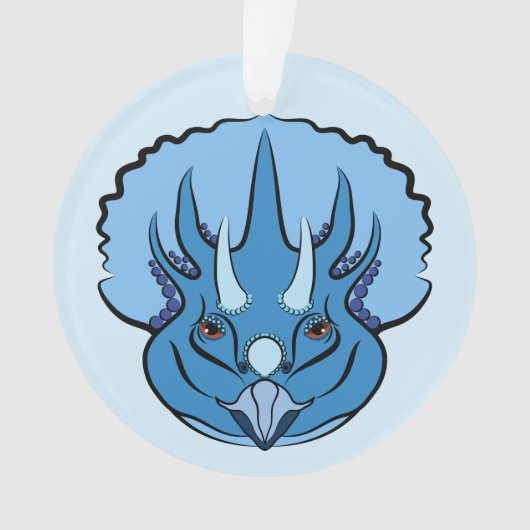 トリケラトプブルーキュート恐竜 オーナメント (正面)