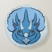 トリケラトプブルーキュート恐竜 ラウンドクッション (裏面)