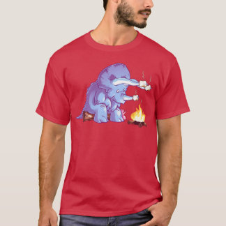 トリケラマシュマロ キャンプ ファイアー 恐竜 楽しい Tシャツ