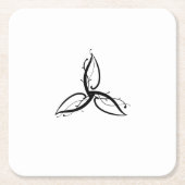 トリケートラオディンノースウィッカのシンボル スクエアペーパーコースター (正面)