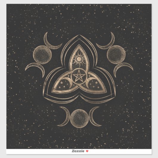 トリケートラトリプルムーンオーナメントウィズペンタグラム シール (シート)