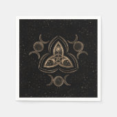 トリケートラトリプルムーンオーナメントウィズペンタグラム スタンダードカクテルナプキン (正面)