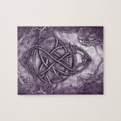 トリケートラベンダーパープルメフェイクタル ジグソーパズル (横)