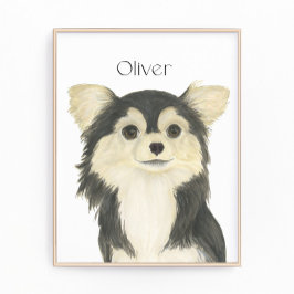 トリコパーソナライズされたールロングヘアチワワ フォトプリント           