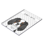 トリコラーカバリヤキングチャールズスパニエル犬ドッグ&文字 ノートブック (左側)