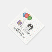 トリコラーカバリヤキングチャールズスパニエル犬-誕生日 スタンダードカクテルナプキン (角)