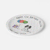 トリコラーカバリヤキングチャールズスパニエル犬-誕生日 ペーパープレート (アングル)