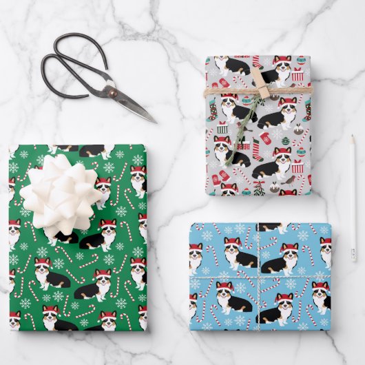 トリコルギクリスマスホリデー ラッピングペーパーシート (正面)