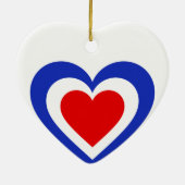トリコレフランスのフランス国旗のハート セラミックオーナメント (裏面)