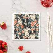 トリコロラチワハスウィリアムスタイルフローラ スタンダードカクテルナプキン (インサイチュ)