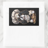 トリコロール料理シェフカバリエシャルルスパニエル犬 長方形シール (バッグ)