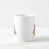 トリゴンデザインカラフル抽象芸術ロゴ コーヒーマグカップ (中央)