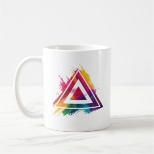 トリゴンデザインカラフル抽象芸術ロゴ コーヒーマグカップ