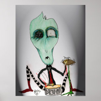 トリシア・マーティンによるサム・ゴウリー・ドラマー・アートのポスター ポスター