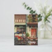 トリシャウペナンマレーシア伝統タウンハウストラベル ポストカード (スタンド正面)