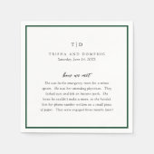 トリシャエメラルドグリーン結婚モダンズ スタンダードカクテルナプキン (正面)