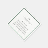 トリシャエメラルドグリーン結婚モダンズ スタンダードカクテルナプキン (角)