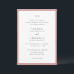 トリシャコーラルピンクモダン結婚ズ 招待状<br><div class="desc">モダン結婚式招待状はserifとscriptフォントでクリーンなデザインを搭載。</div>