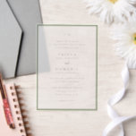 トリシャセージモダング結婚リーン ベラム紙招待状<br><div class="desc">モダン結婚式招待状はserifとscriptフォントでクリーンなデザインを搭載。</div>