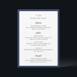 トリシャネイビーブルーモダン結婚ズ メニュー<br><div class="desc">セリモダンッ結婚シュとスクリプトフォントを備えたクリーンなデザインを搭載したメニュー。</div>