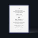 トリシャネイビーブルーモダン結婚ズ 招待状<br><div class="desc">モダン結婚式招待状はserifとscriptフォントでクリーンなデザインを搭載。</div>