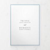 トリシャパウダーブルーモダン結婚ズ 三つ折り招待状 (カバー)