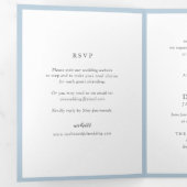 トリシャパウダーブルーモダン結婚ズ 三つ折り招待状 (内部最初)