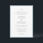 トリシャパウダーブルーモダン結婚ズ 招待状<br><div class="desc">モダン結婚式招待状はserifとscriptフォントでクリーンなデザインを搭載。</div>