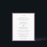 トリシャパープルバジェット結婚式招待状<br><div class="desc">モダン結婚式招待状はserifとscriptフォントでクリーンなデザインを搭載。</div>
