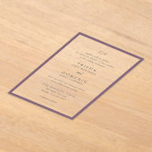 トリシャパープルモダン結婚ズ アクリル招待状 (レイダウン)