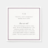 トリシャパープルモダン結婚ズ スタンダードカクテルナプキン (正面)