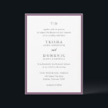 トリシャパープルモダン結婚ズ 招待状<br><div class="desc">モダン結婚式招待状はserifとscriptフォントでクリーンなデザインを搭載。</div>