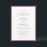 トリシャパープルモダン結婚ズ 招待状<br><div class="desc">モダン結婚式招待状はserifとscriptフォントでクリーンなデザインを搭載。</div>